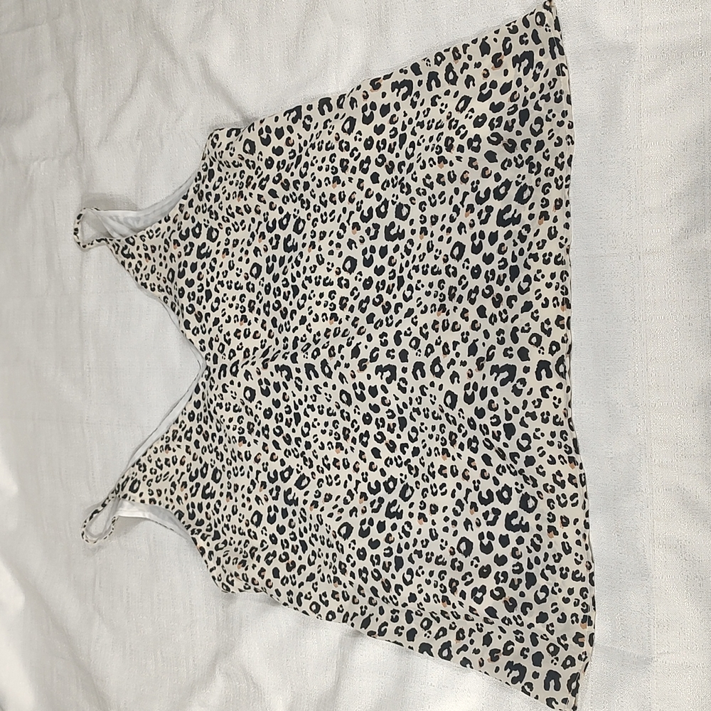 Caramela Beige and Leopard Print Tank Top Size Large - Picture 1 of 6
